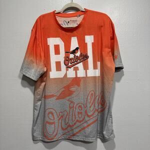 Baltimore Orioles Men's T-Shirt Orange Gray Gradient 2XL Slim Fit (No stretch)